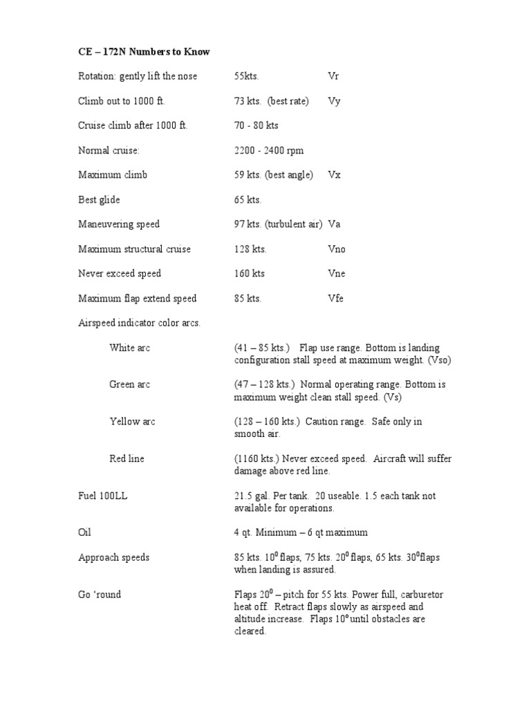 Cessna 172N Cruise Speed Details | PDF | Technology & Engineering
