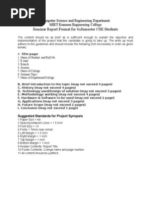 Report Format