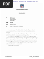 Integrity of the Game Memo