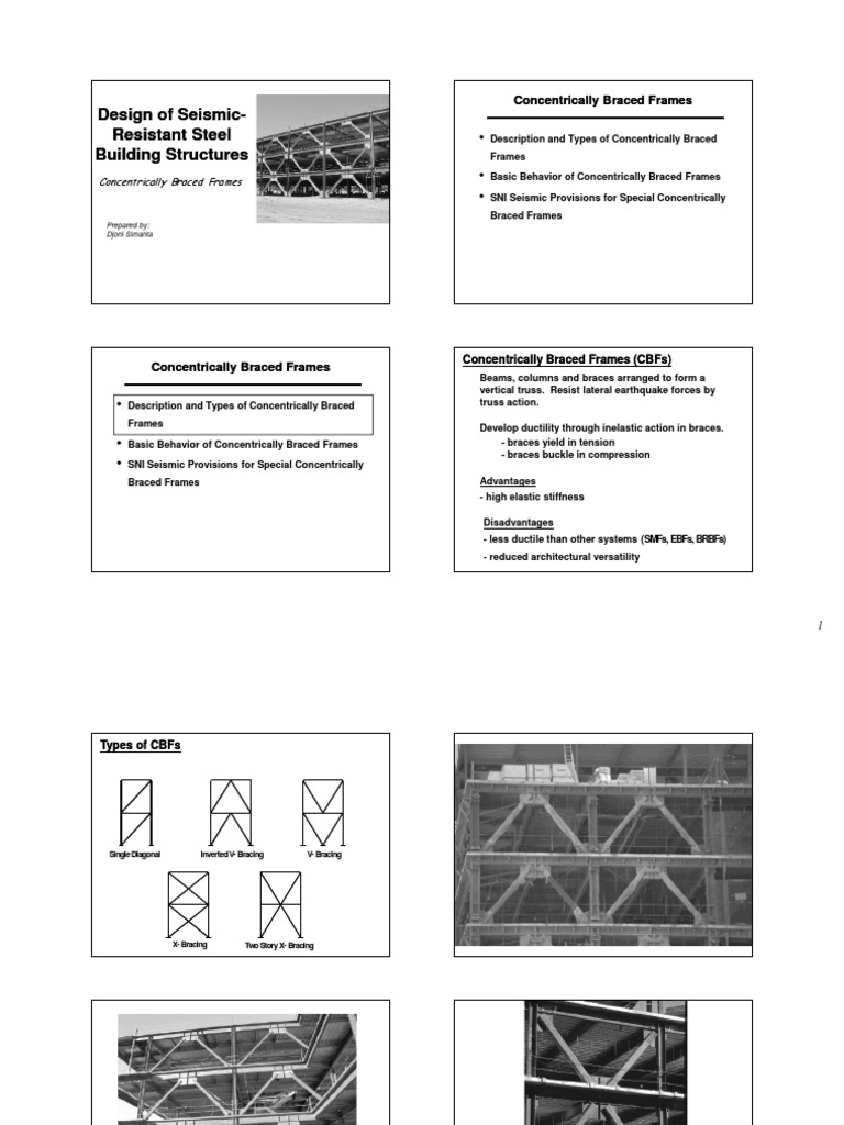 Seismic Design of Steel Braced Frames | PDF | Buckling | Bending