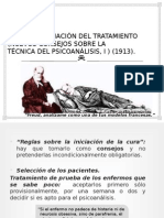 Reglas sobre la iniciación de la psicoterapia freudiana