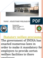 Topic: Statutory Welfair Provisions: Presented By: Manoj Kumar C N Mba 2 SEM Ubdtc Davanagere