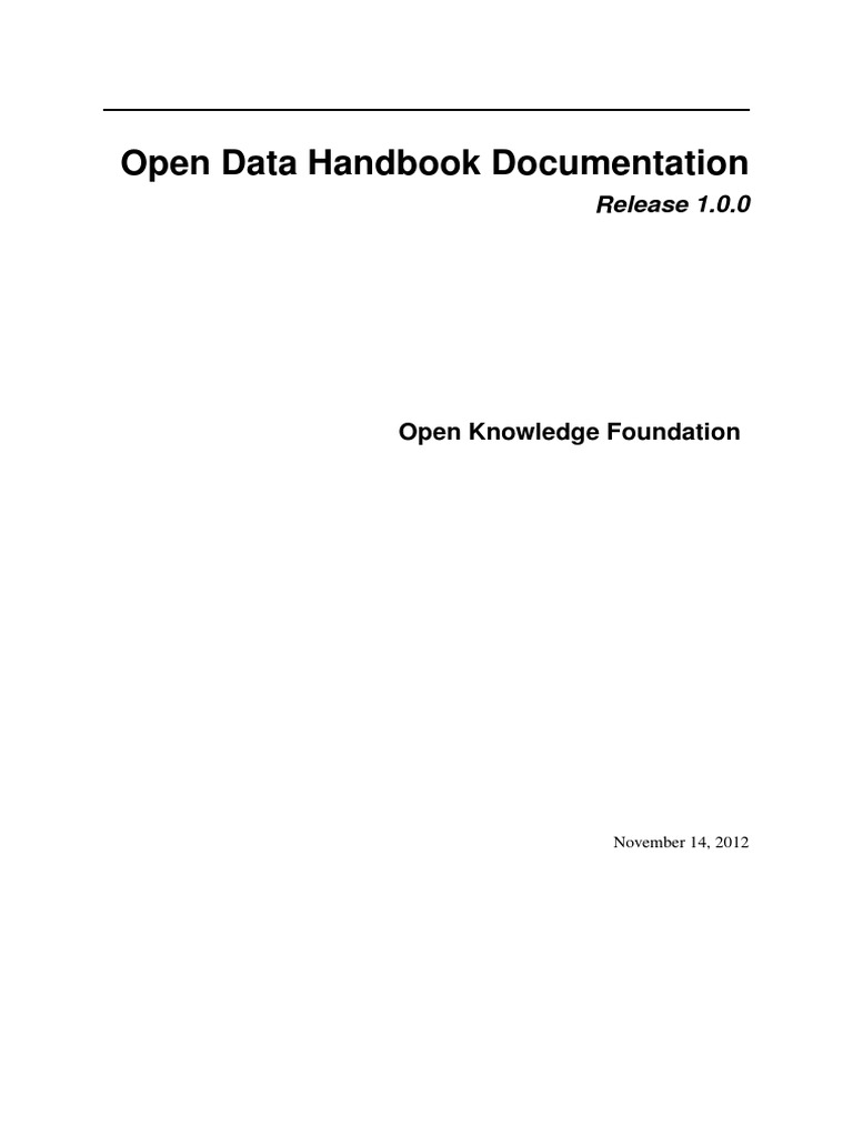 The Open Data Handbook (Open Knowledge Foundation) | PDF | Computers