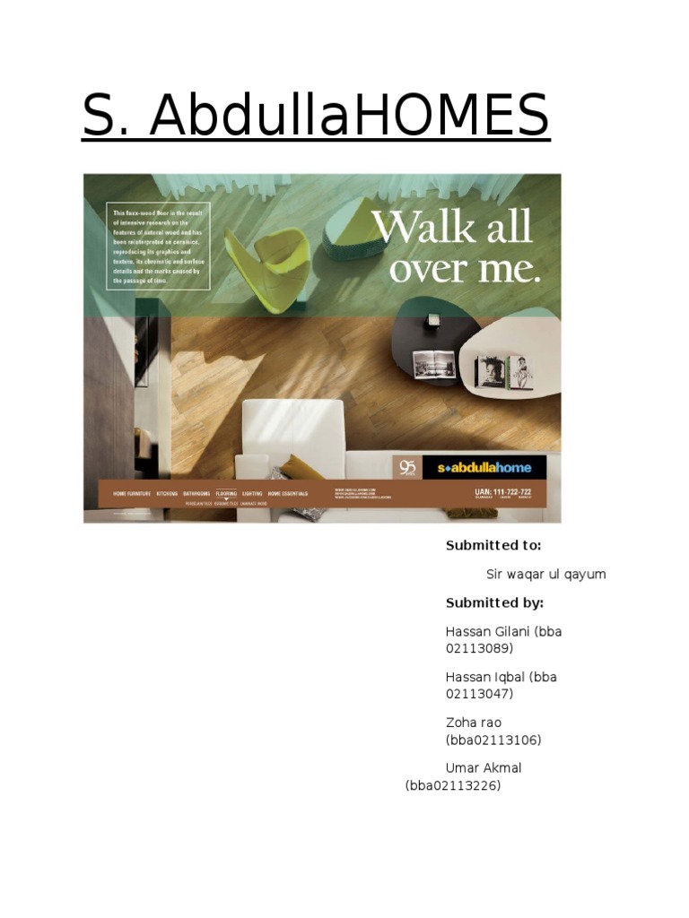 S. Abdullah Homes: Luxury Home Solutions | PDF | Pricing | Retail