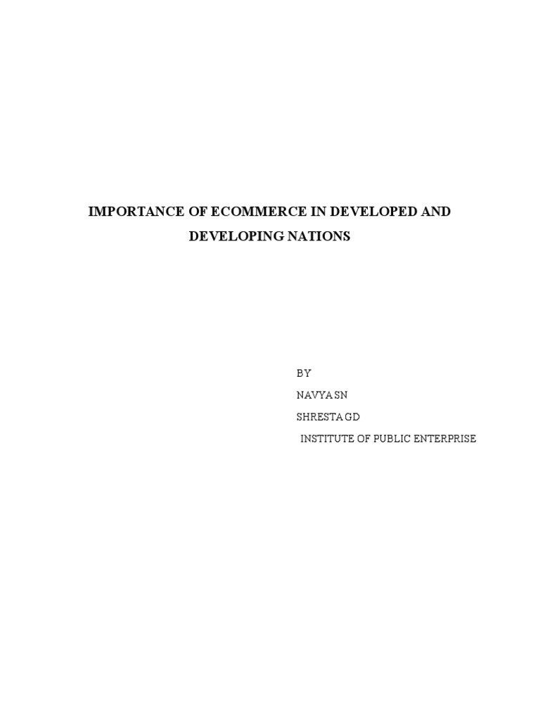 Impact of E-commerce on Global Economies | PDF | E Commerce ...
