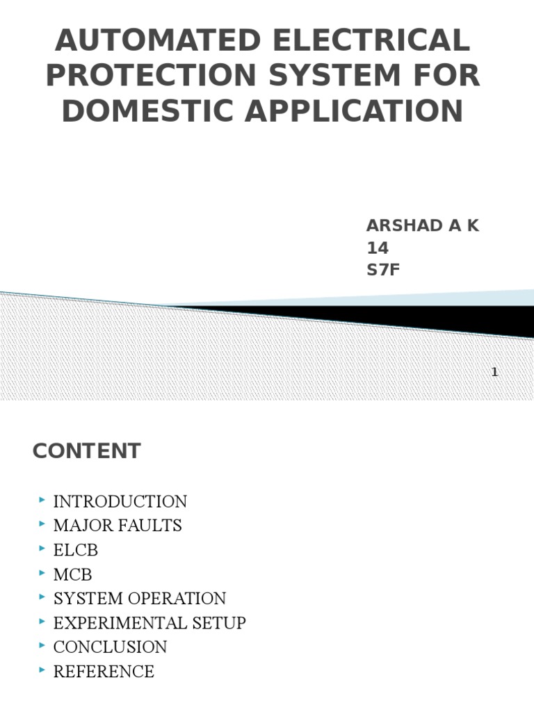 Automated Electrical Protection System For Domestic Application PDF