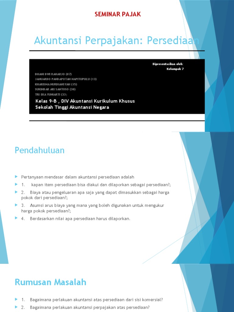 Akuntansi Perpajakan Persediaan