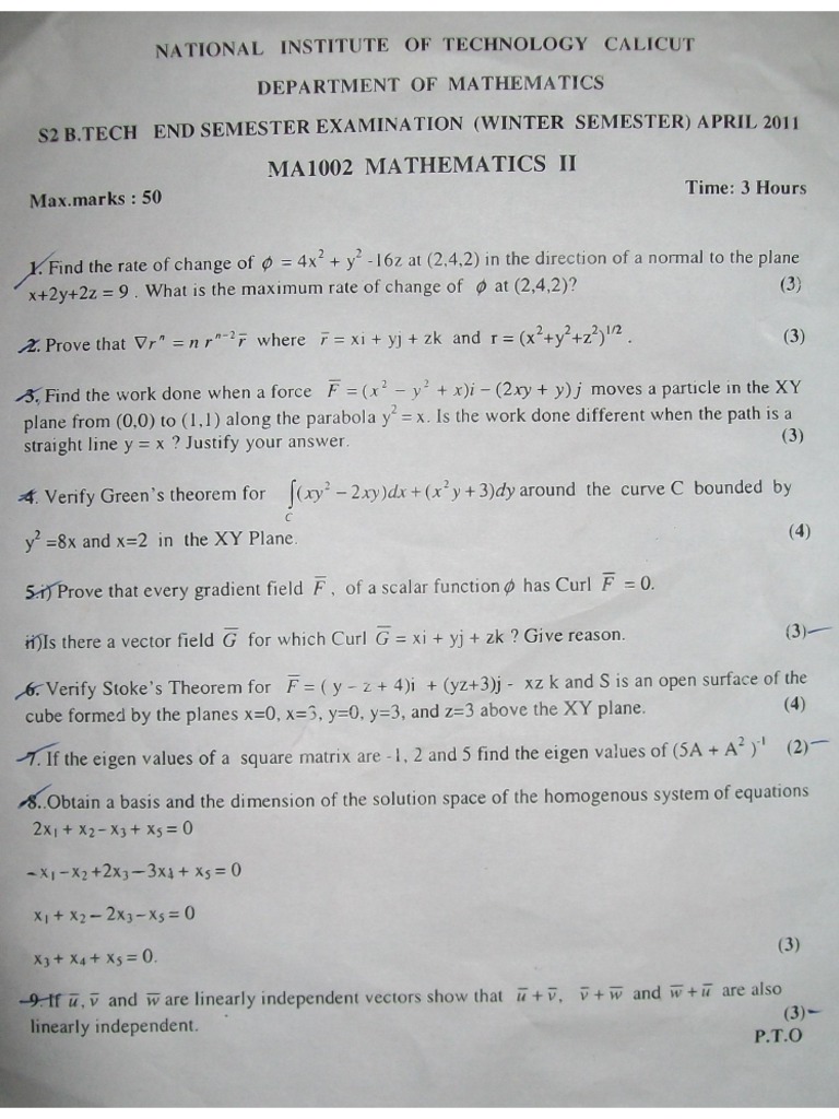 Sem Maths Paper | PDF