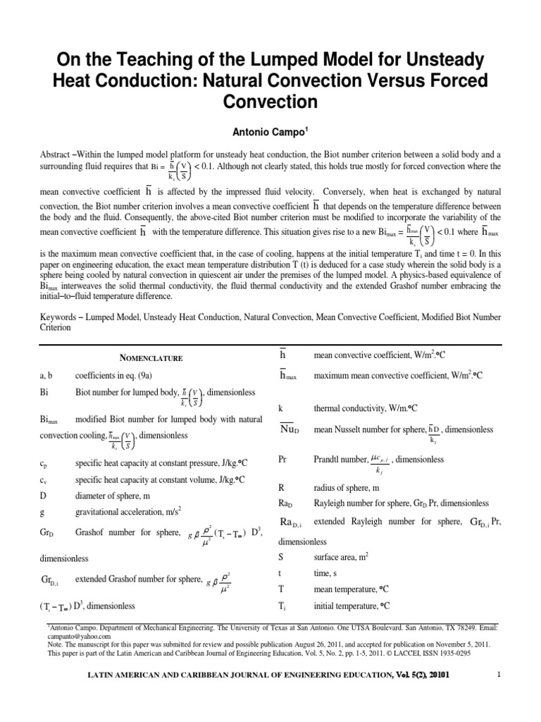 Natural Convection Vs Forced Convection PDF Heat Transfer Convection