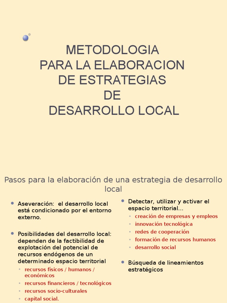 Metodología para Estrategias de Desarrollo Local | PDF | Análisis FODA ...