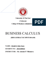 Business Calculus: University of The East (Caloocan) College of Business Administration