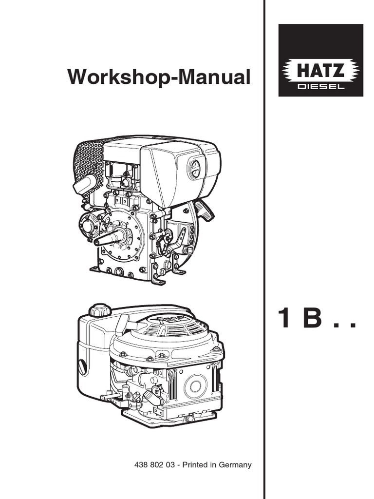 Hatz 1B Manual Internal Combustion Engine Diesel Engine