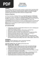 CFO Controller Manufacturing in Orange County CA Resume George Lopez