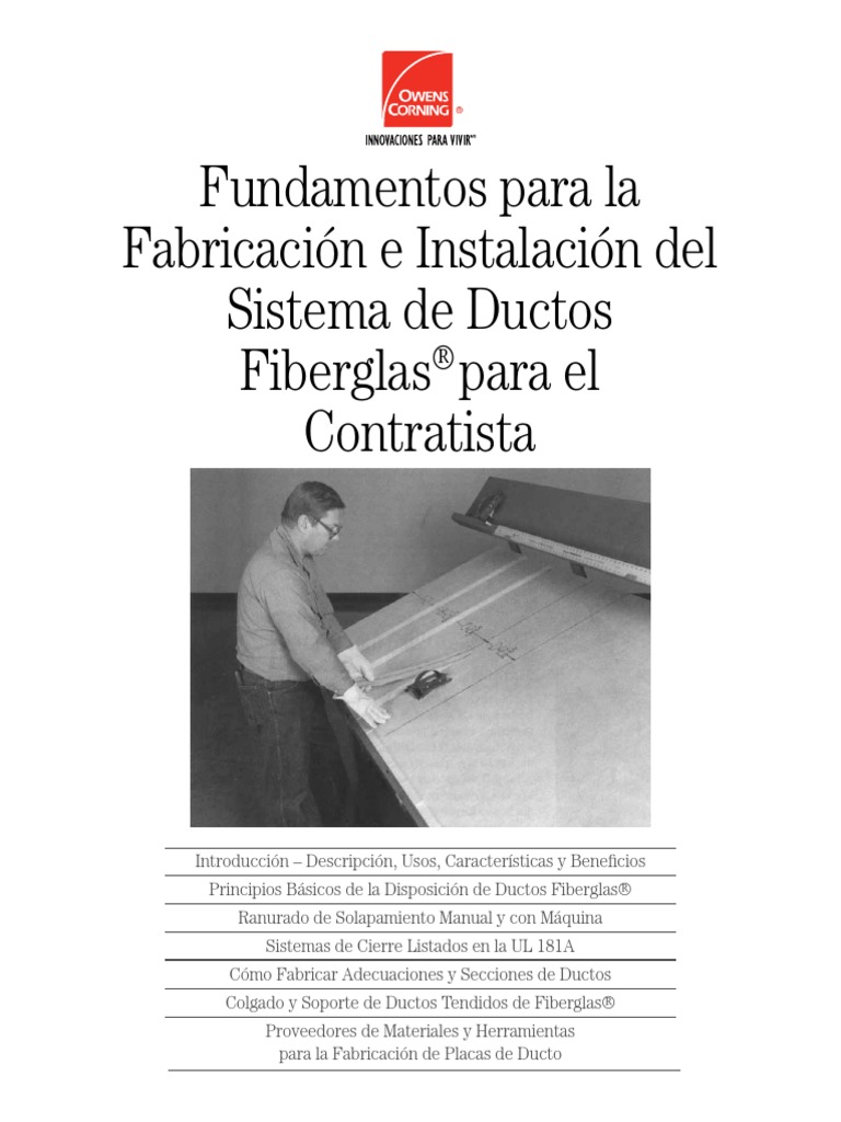 Manual Instalacion Duct Board Fiberglass PDF Herramientas Caldera