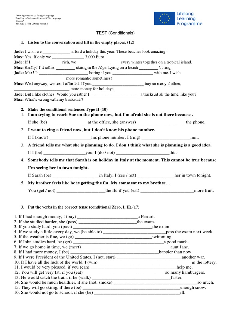 Test 9 Conditionals 1 2 | PDF