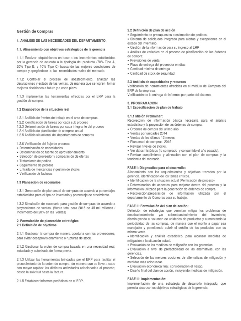 Plan Anual de Compras Estratégico | PDF | Planificación de recursos ...