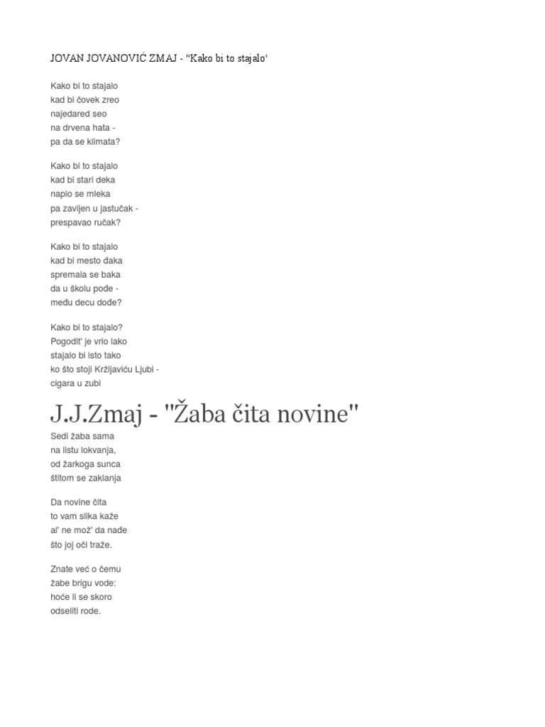 Jovan Jovanović Zmaj | PDF