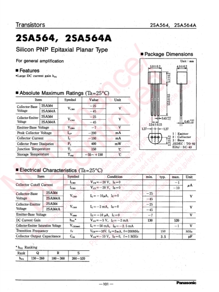 2SA564 | Electrostatic Discharge | Electrical Engineering