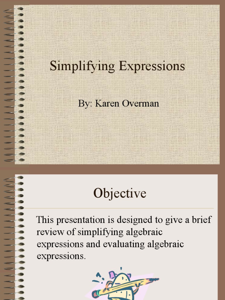 Simplifying Algebraic Expressions Guide | PDF | Algebra | Teaching ...