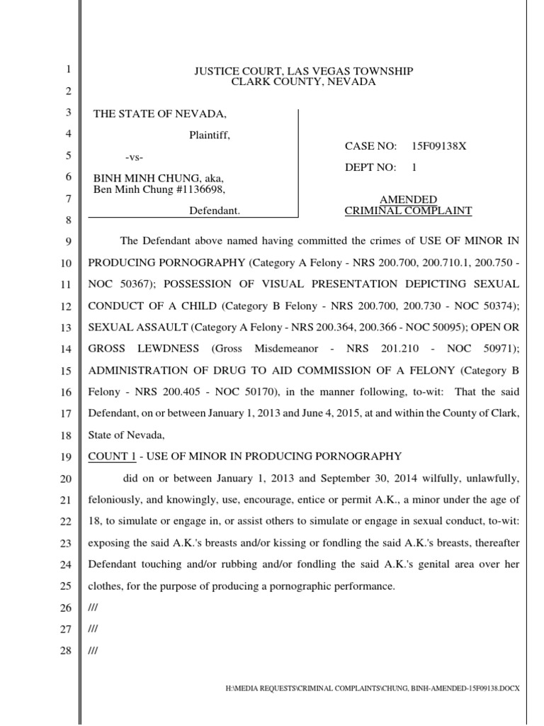 What Is An Amended Criminal Complaint