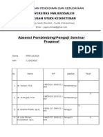 Formulir Kendali Bimbingan Tugas Akhir