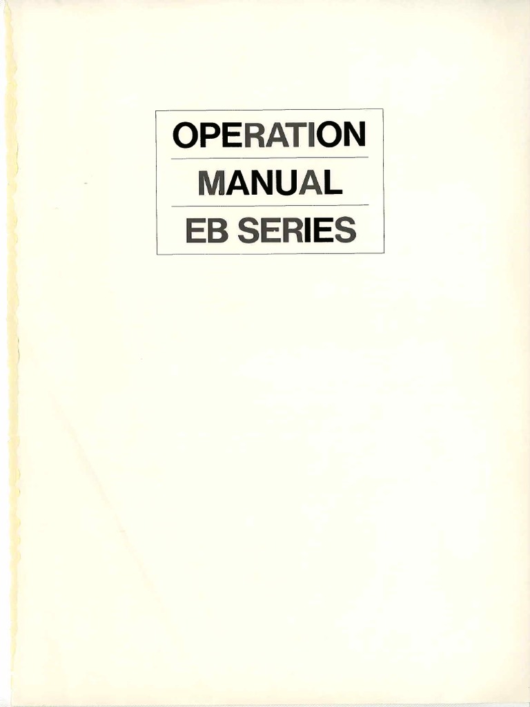 Hitachi Operation Manual EB Series | PDF