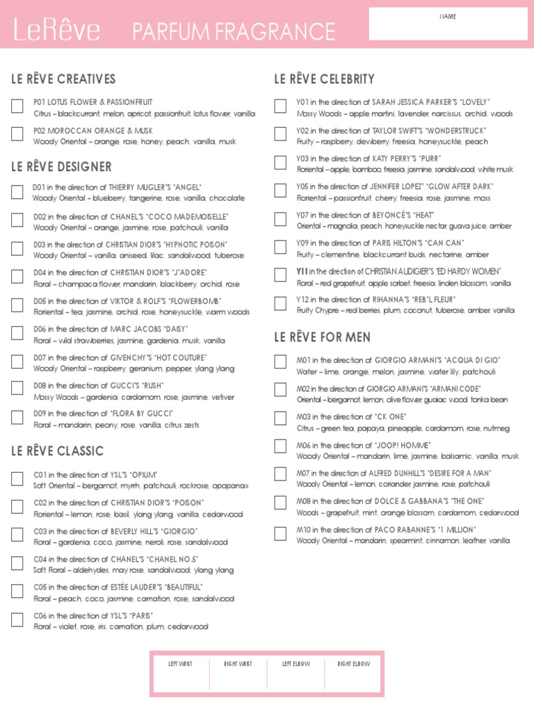 Le Reve Shopping Guide Candle Fragrance List Perfume Vegan Cuisine