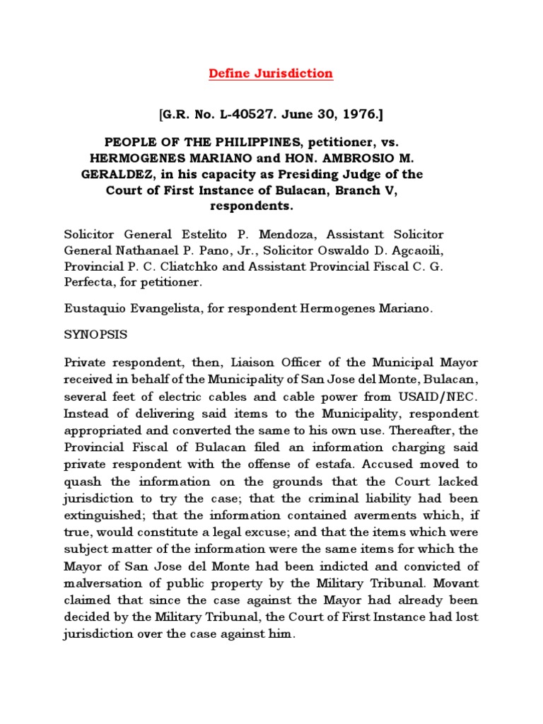 A. Define Jurisdiction Jurisdiction Crimes