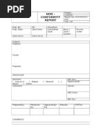 Non Conformity Report Format