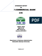 Muslim Commercial Bank LTD.: Internship Report ON