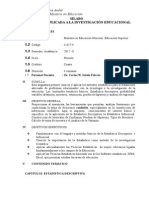 Silabo Estadistica Aplicada A La Investigación