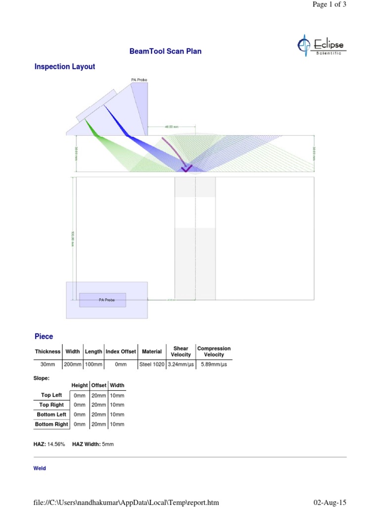 Beamtool Scan Plan Inspection Layout: 30Mm 200Mm 100Mm 0Mm Steel 1020 3 ...