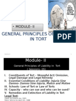 General Principles of Liability in Tort: - Module-Ii - Module - Ii