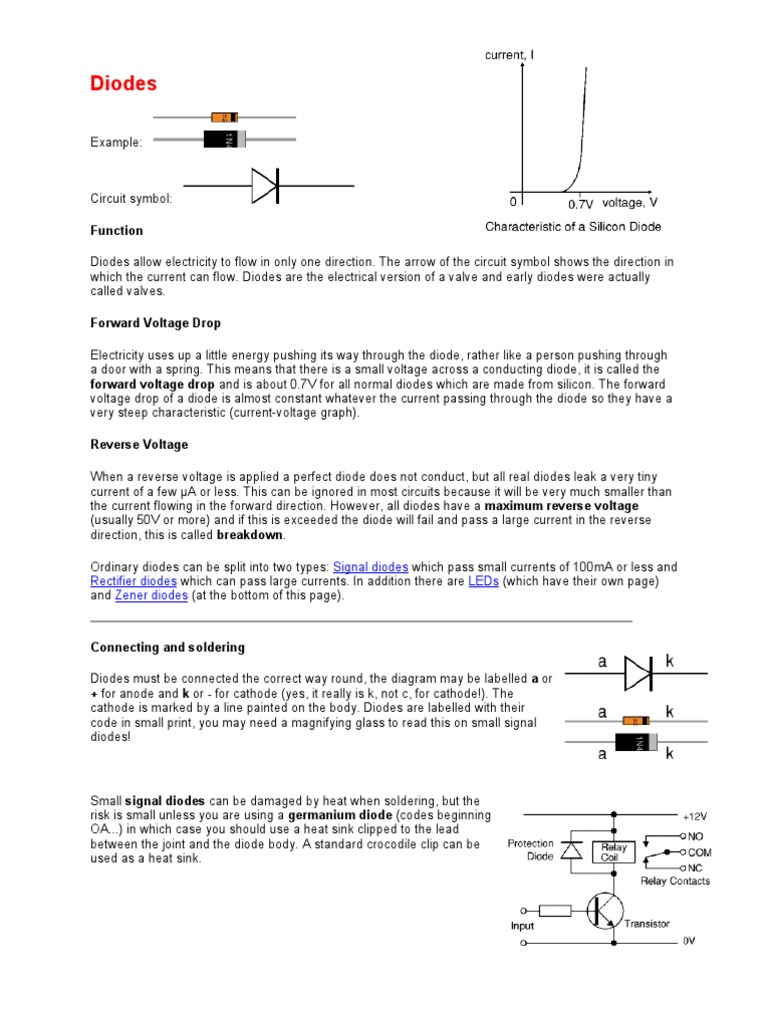 Diode Basics for Electronics Enthusiasts | PDF | Diode | Rectifier
