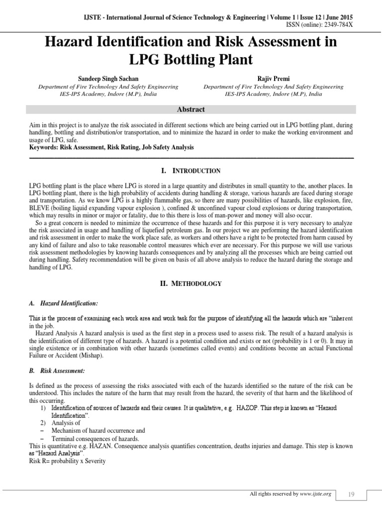 LPG Hazard Identification and Assessment | PDF | Liquefied Petroleum ...