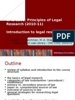 CML 1101 Legal Research Course Introduction