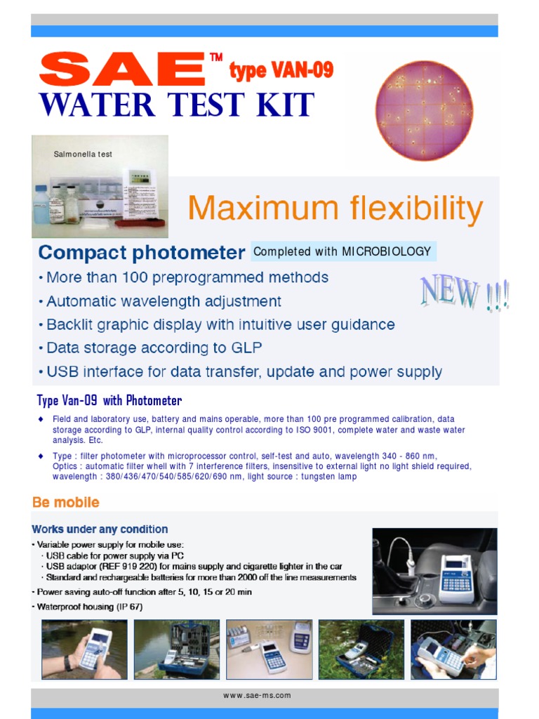 Water Test Kit: Type Van-09 With Photometer | PDF | Applied And ...
