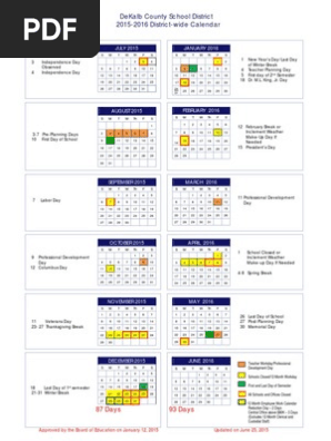 School Calendar (2015 2016) | PDF