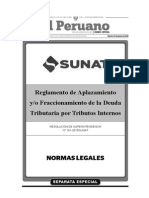 Reglamento Fraccionamiento - RS 161 2015 SUNAT 