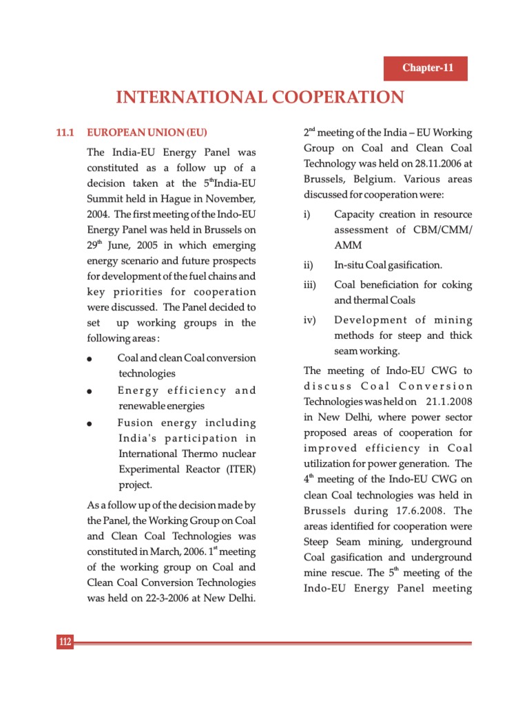 International Cooperation | PDF | Coal | Coal Mining