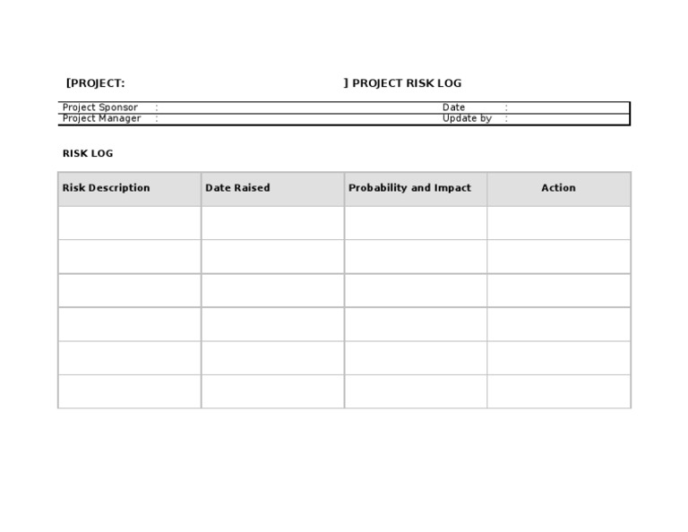 Project Risk Log Template | PDF | Art | Computers
