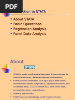 Introduction To STATA: Introduction To STATA About STATA Basic Operations Regression Analysis Panel Data Analysis