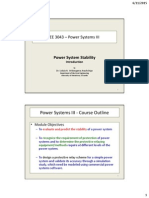 Power Systems III - Stability 1