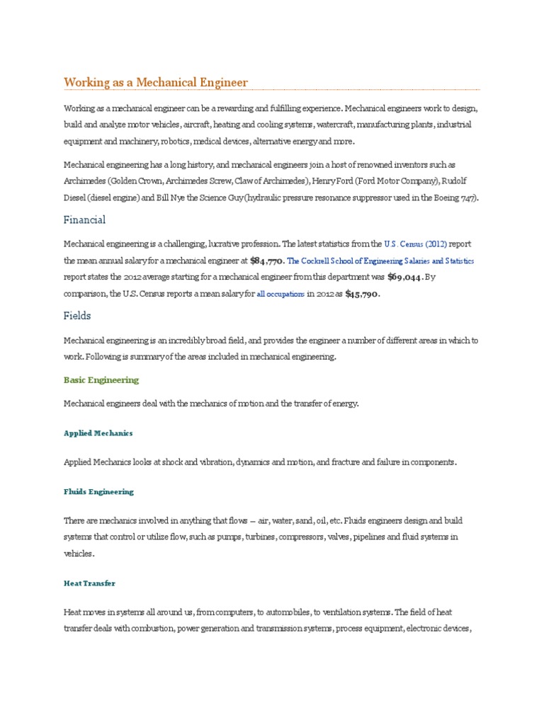 Overview of Mechanical Engineering Careers | PDF | Nondestructive ...