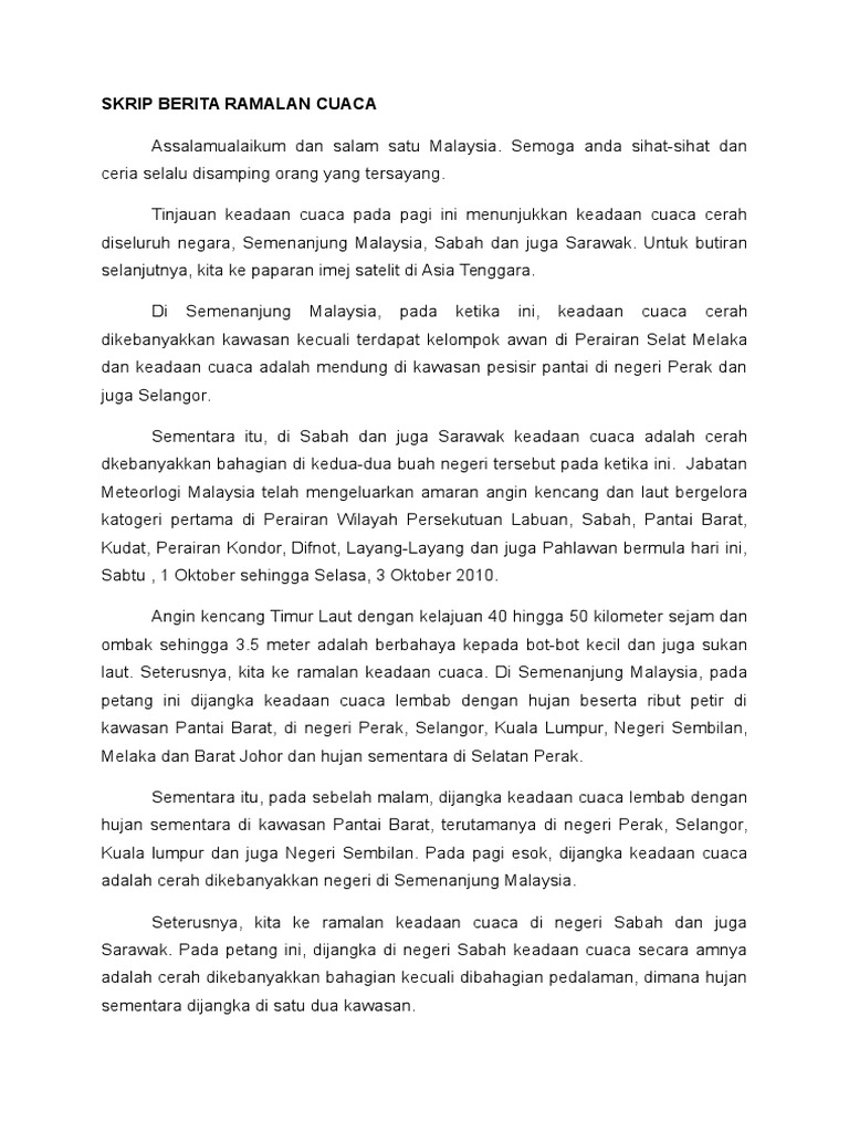 Teks Berita Cuaca Som