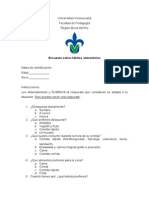 Encuesta sobre hábitos alimenticios Universidad Veracruzana