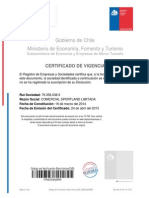 Certificado vigencia sociedad Chile