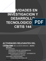 Informe Del Cbtis 144 en Investigacion