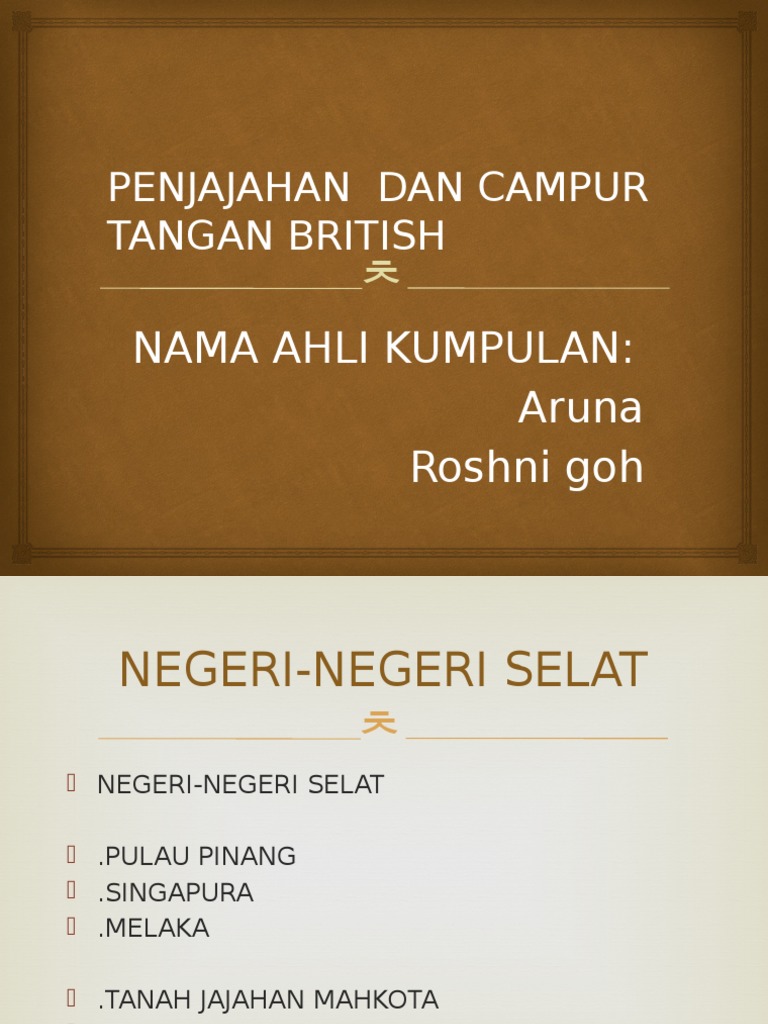 Penjajahan Dan Campur Tangan British Pdf