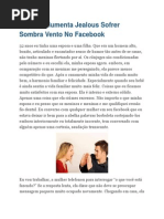 Esposa Ciumenta Jealous Sofrer Sombra Vento No Facebook